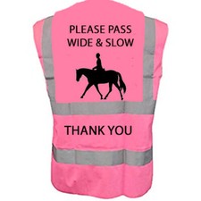"Equestrian Horse Riding Safety Hi Viz Vest - 'Please Pass Wide And Slow'"