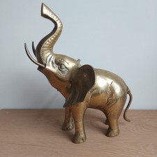 Vintage large brass African elephant