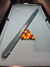 1pc SNOOKER / POOL CUE CASE - DARK TEAL LEATHER - HOLDS 2 CUES TO 61”