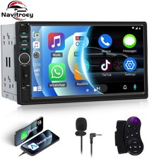 7" Double 2Din Car Stereo Radio Wired CarPlay Android Auto AUX USB FM MP5 Player