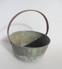 Large Antique Jam Pan Kettle Trough Tub Victorian Old Cauldron Pan Pot Iron 10"W