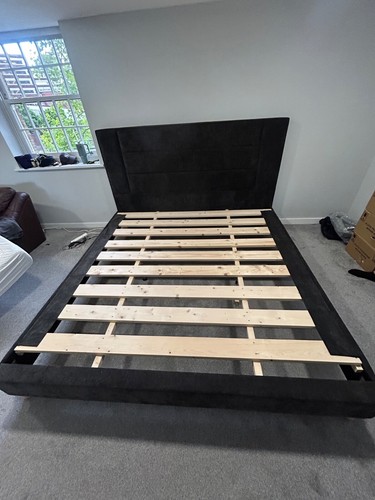 Black velvet bed frame super - frame,