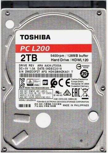Toshiba l200 2tb sata iii - l200,