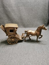 Vintage Brass Horse & Carriage