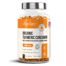 Turmeric Curcumin 2160mg + Pepper & Ginger Organic - 365 High Strength Capsules