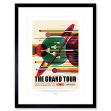 Nasa Poster Space Travel Advert Grand Tour Framed Art Print 12x16 Inch