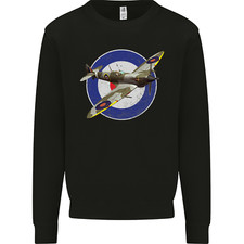 Spitfire MOD RAF WWII Fighter Plane British Kids Sweatshirt Jumper