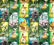 Dinosaur T-Rex Block Fabric