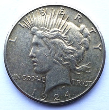 Usa 1924 silver peace - silver, dollar