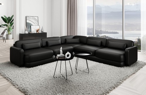 Leather sofa corner - , couch