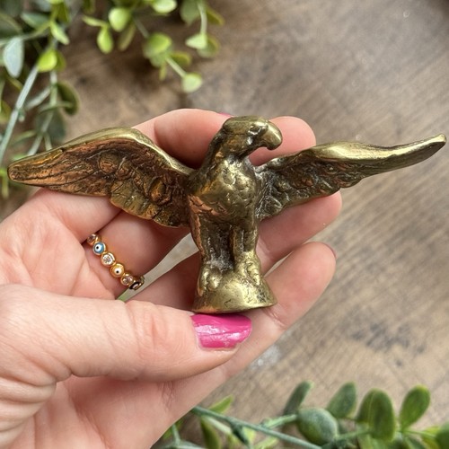 Vintage miniature brass eagle - brass,