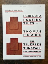 Thomas Peake Roofing Tiles - Tunstall Staffs - 1930s Trade Catalogue Cutting 491