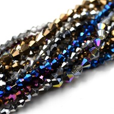 FACETED BICONE CRYSTAL GLASS