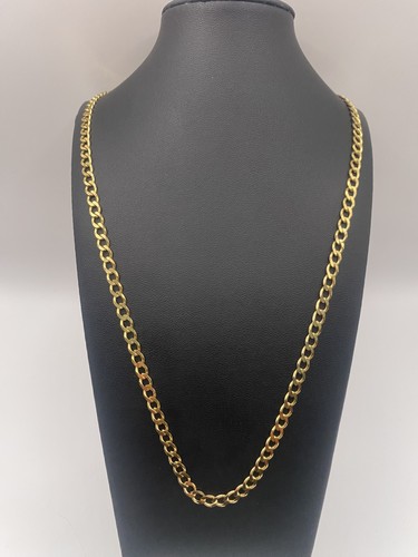 9ct yellow gold curb chain - gold,