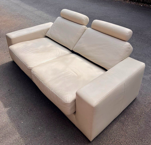 Dwell cream leather seater - cream,
