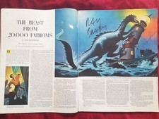 Signed Ray Harryhausen & Bradbury "20,000 Fathoms" SATURDAY EVENING POST 1951