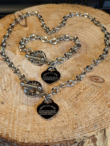 Silver stainless steel heart - silver,
