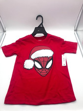 Marvel SPIDERMAN Red Santa T-shirt Boys Size S L XL XXL Spidey