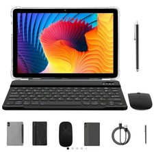 Tablet PC 10.1 Inch Android 14 Keyboard and Mouse Set, 8GB RAM, 64GB Storage