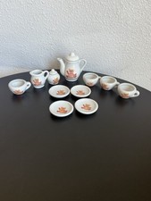 Vintage Miniature Porcelain China Tea Set Teddy Bears 13 Piece