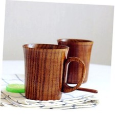 Wooden Tea Cup Wood Coffee Mug Vintage Drinking Cup Milk Wine Mug Cup For Home