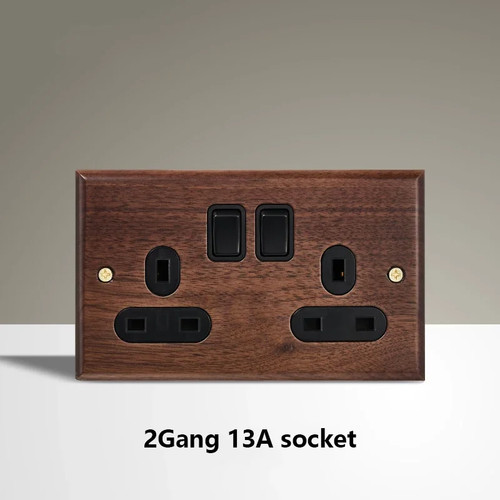 Retro walnut wall light - light, switch
