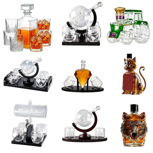 Glass crystal whiskey decanter - glass,