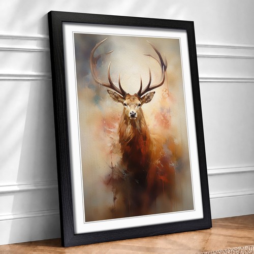 Stag gestural framed wall - framed,