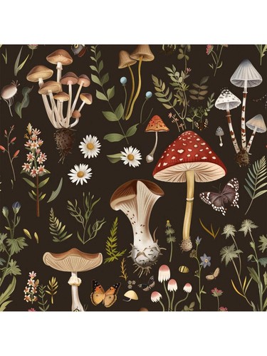 Mushroom floral peel - floral,