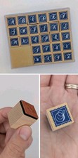 Wooden Alphabet Rubber Stamp Set Inspirations Copperplate Style Stamps in case