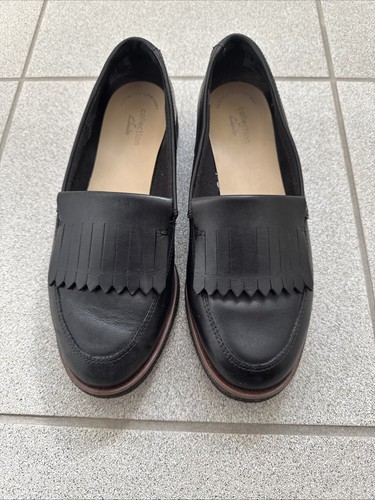 Clarks women leather flat - leather,