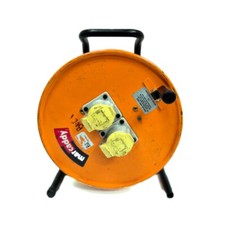 Marcaddy 2-Gang 110V 15m Metre Armoured Cable Extension Reel Roll Lead