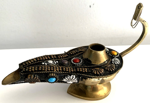 Vintage brass aladdin - aladdin, genie