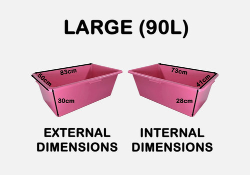 Plastic pink tub 90l - 90l, multi