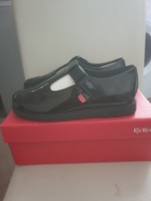 Kickers Fragma T Bar Junior Girls School Shoes Black UK 4 EUR 37   