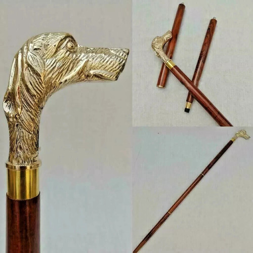 Brass greyhound dog head - brass,