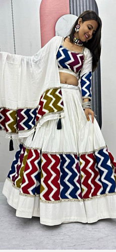 Women multi zigzag lengha - zigzag,