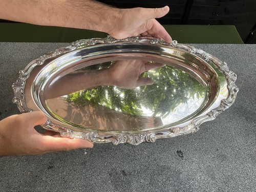Vintage silver plated - silver-plated, tray