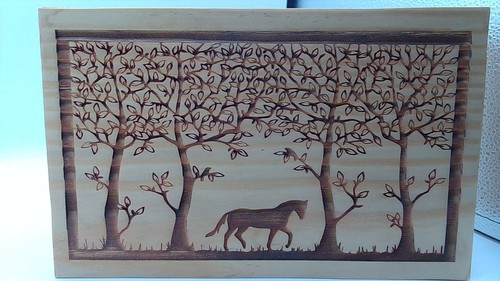 Carved wood horse - carved,