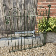 Antique Original Victorian Decorative Bow Top Wrought Iron Pedestrian Gate