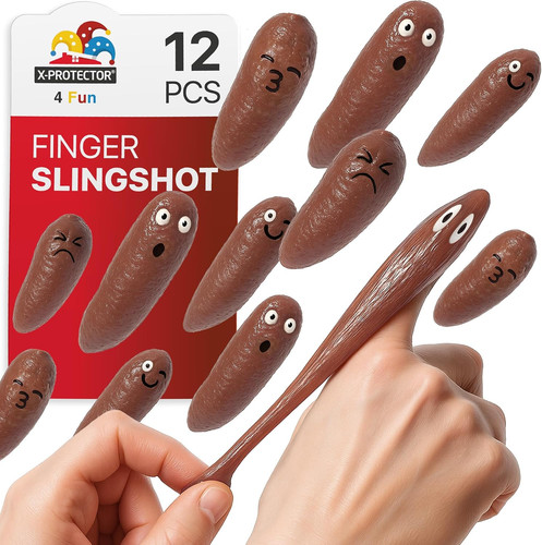 Rubber poop slingshot 12 pcs - rubber,