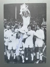 JACK CHARLTON SIGNED LEEDS UNITED 1972 FA CUP CENTENARY POSTCARD 1966 WORLD CUP