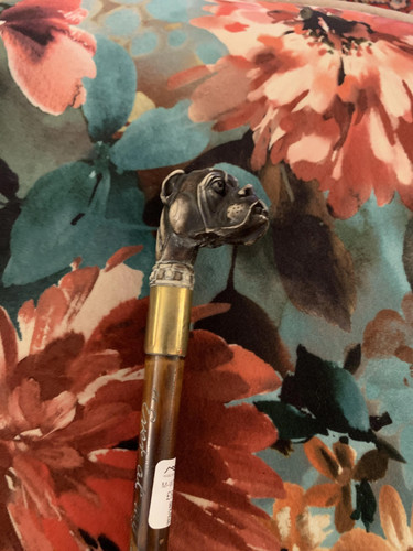 Vintage swagger stick with dog - swagger,
