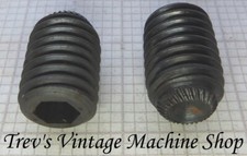 1/2 UNC knurled cup point hex socket grub screws, black steel, 3/4in long