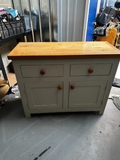 Solid Wood Kitchen Sideboard Unit with Drawers – Painted Base, Wood Top