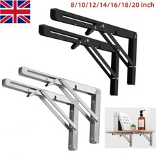 Up to 20x Folding Shelf Bracket Triangle Bench Mounted Table Wall Hinges 8"-20"
