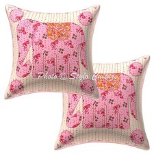 Applique Handwoven Pillow
