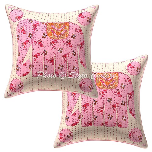 Applique handwoven pillow - applique,