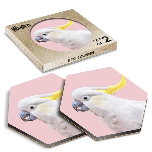 Hexagon mdf coaster pink - mdf,