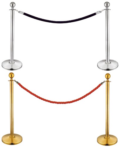 Stanchion set post - set/post/rope, velvet